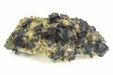 Cubic Purple and Green Fluorite Crystals with Schorl - Namibia #241831-1